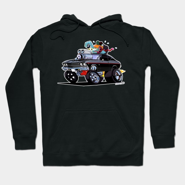 Chevelle Super Sport 1969 Black Hoodie by vincecrain